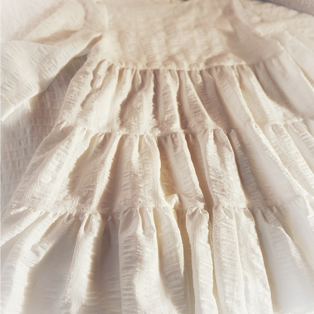 Elegant Cream Tiered Dress